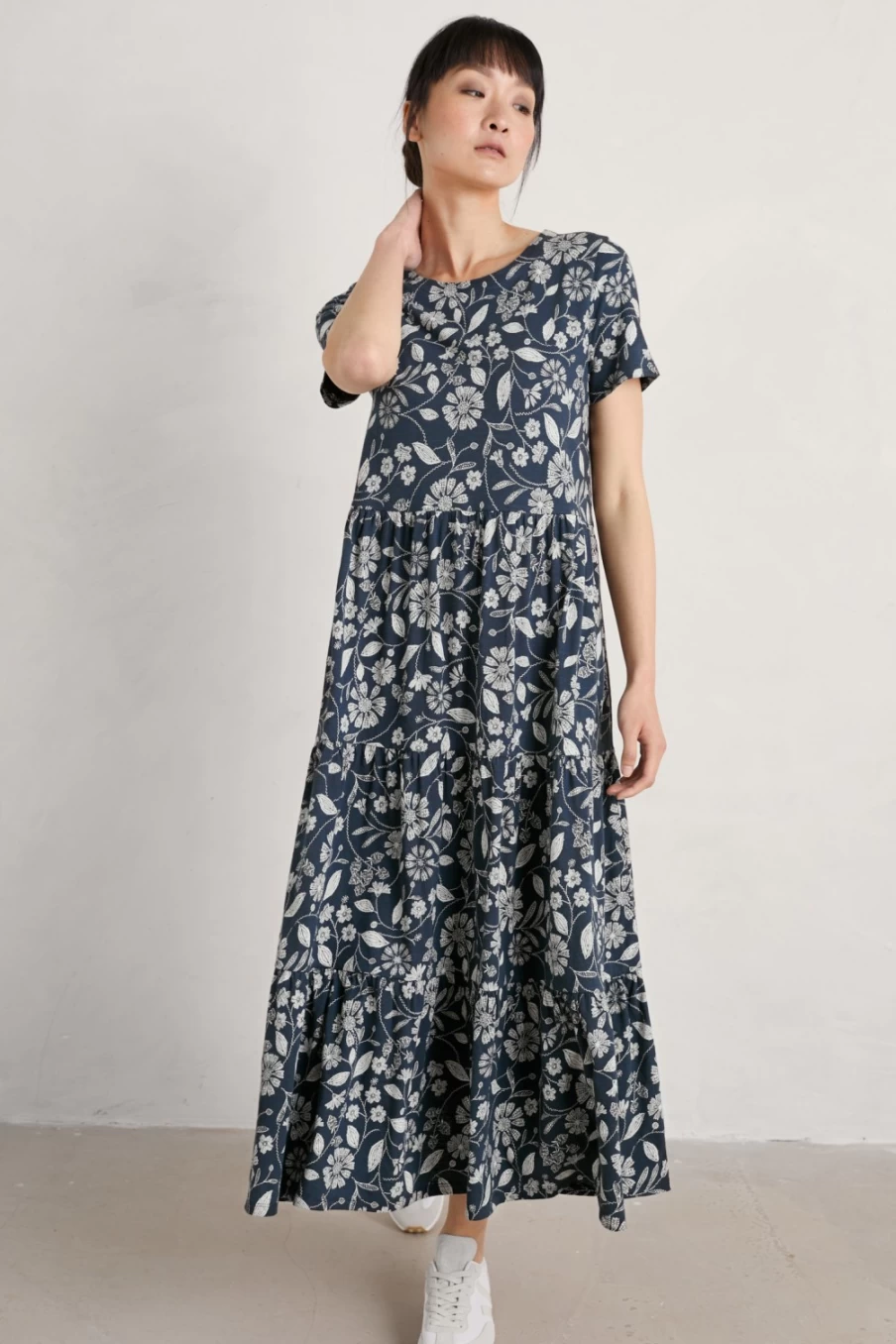 Seasalt Cornwall Women's Line Strokes Short Sleeve Summer Dress