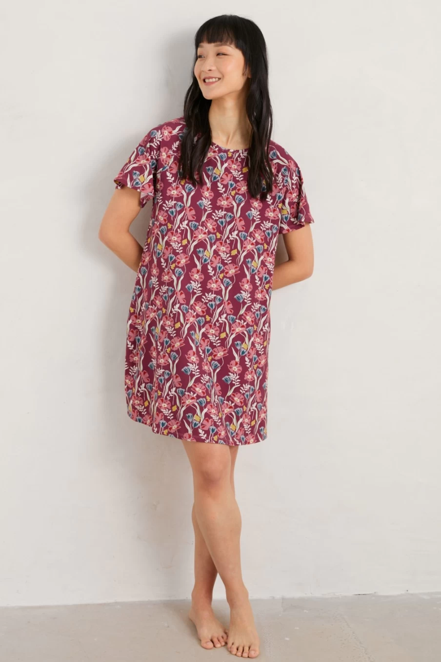 Seasalt Cornwall Women's Day Star Jersey Nightdress - Comfortable Sleepwear for Women