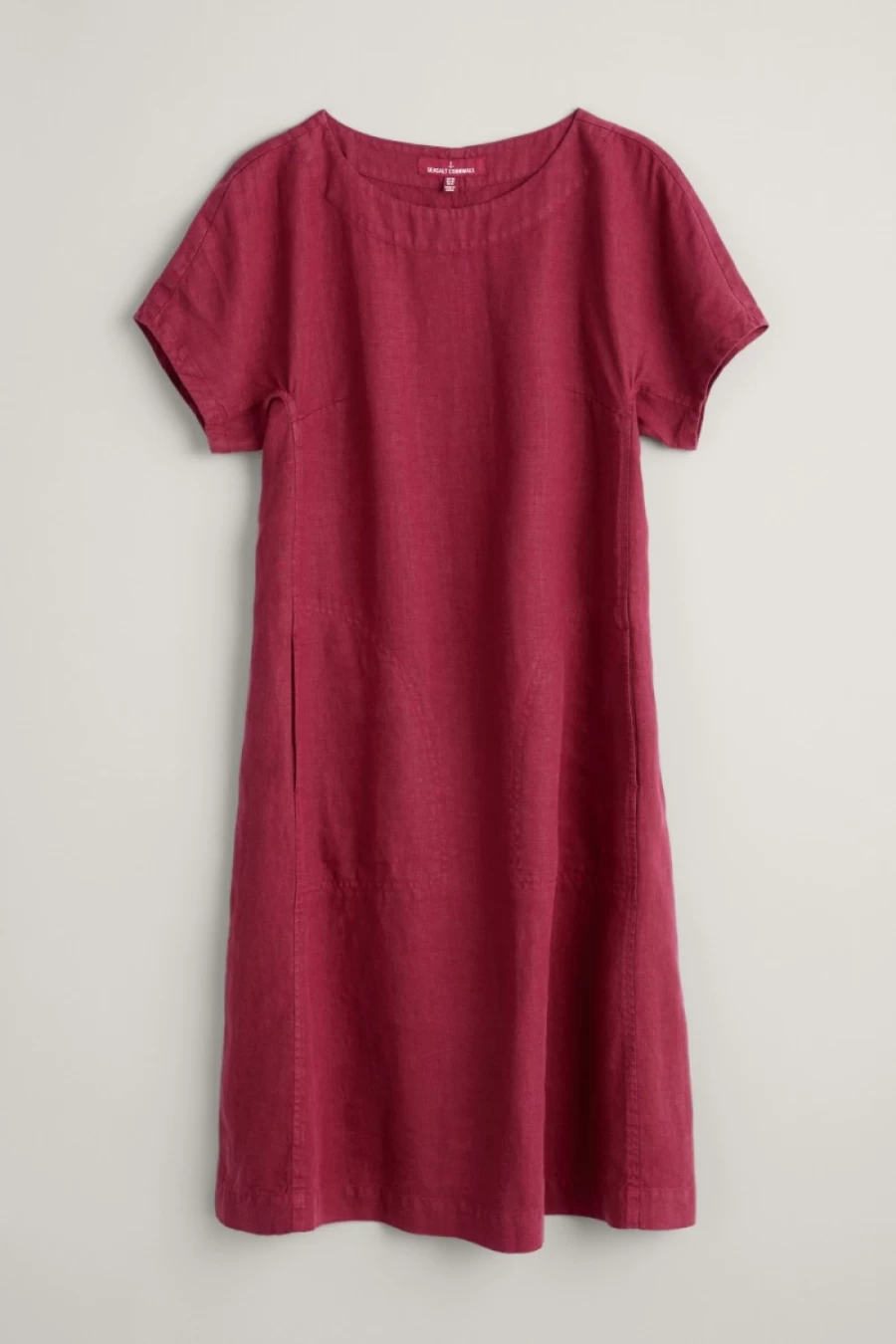 "Seasalt Cornwall Women's Primary Linen Dress in Dulse Color"