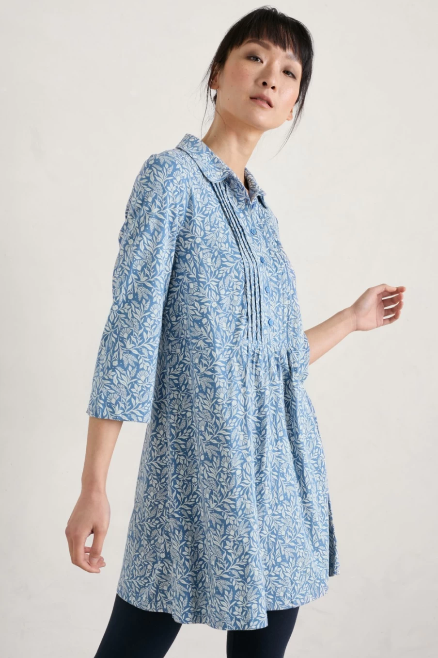 "Seasalt Cornwall Women's Rocky Pass Jersey Tunic in Folk Meadow Mid Whirl"