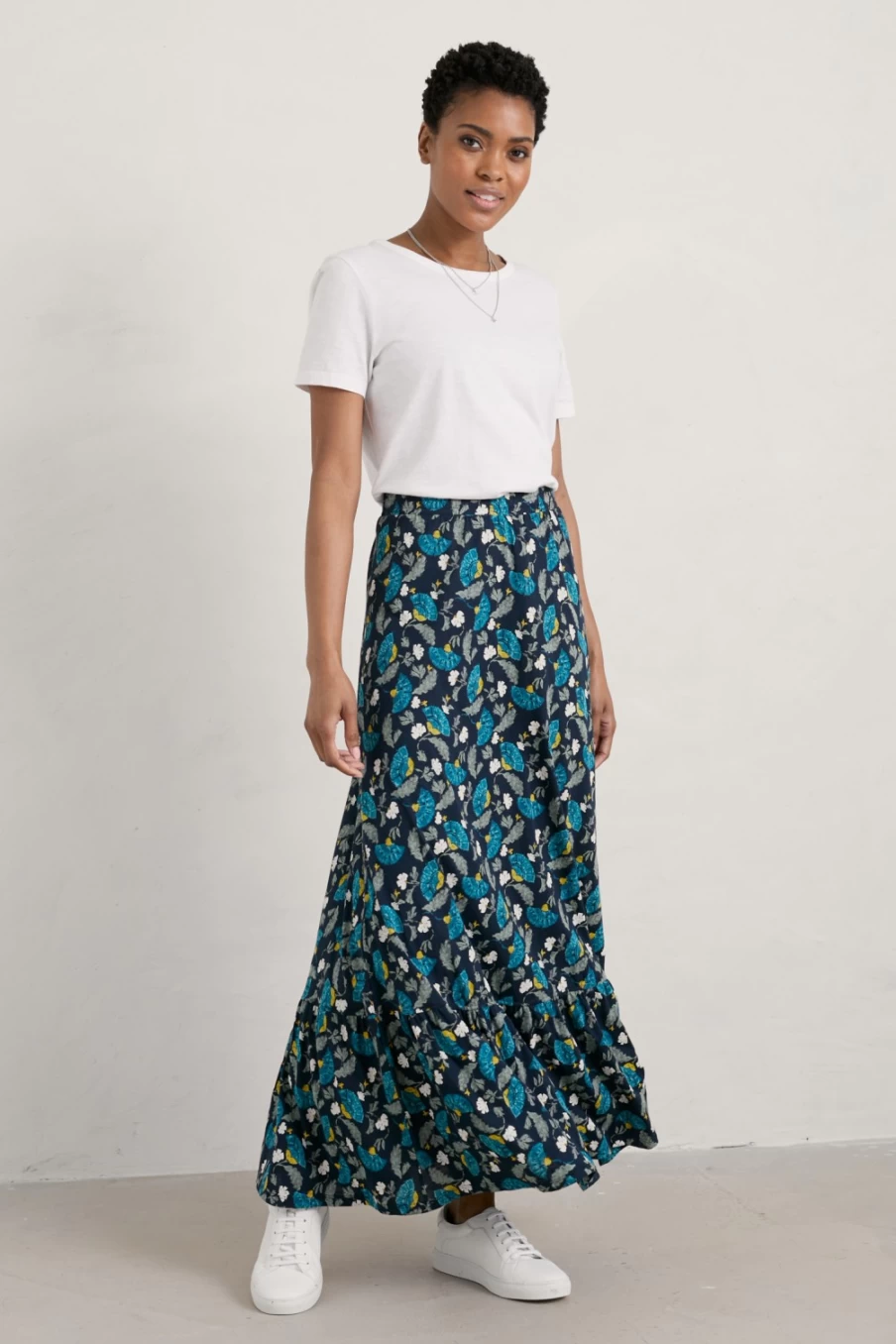"Seasalt Cornwall Women's Inky Brocade Maritime Guiding Light Maxi Skirt"