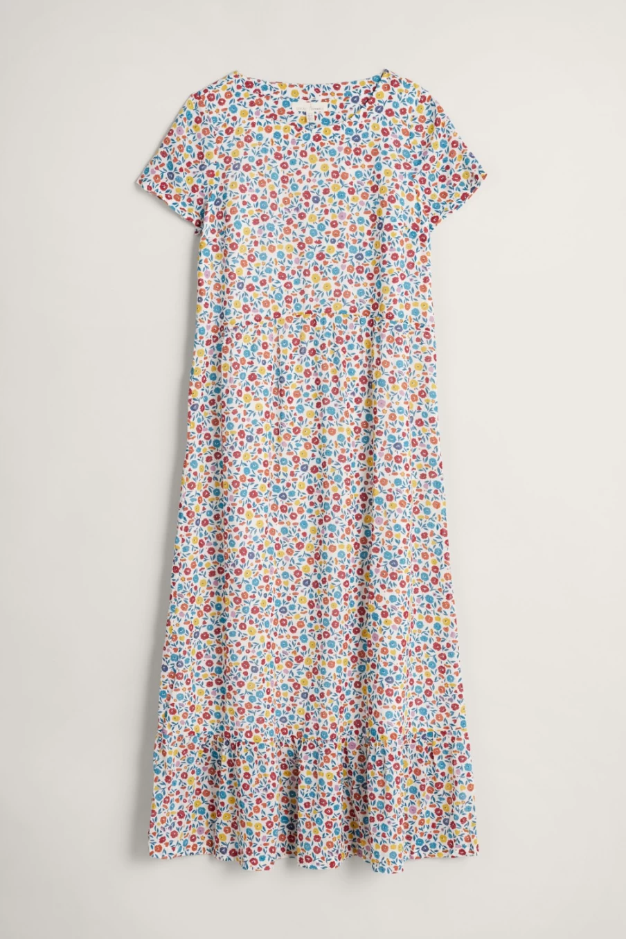Seasalt Cornwall Women's Clarion Sea Tiered Dress - Floral Summer Beach Midi Dress